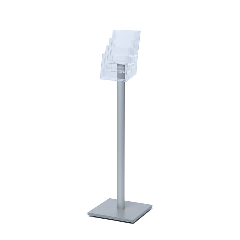 Literature Pedestal with 4 half page acrylic pockets.