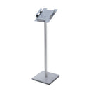 Literature holder pedestal with metal pocket