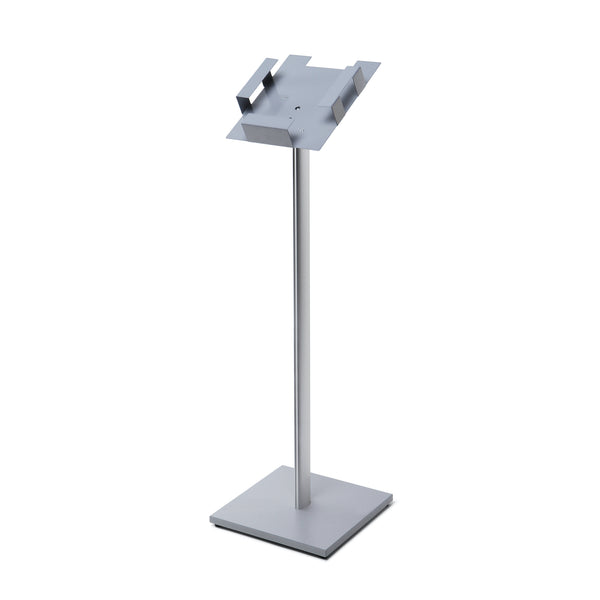 Literature holder pedestal with metal pocket