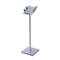 Literature holder pedestal with metal pocket
