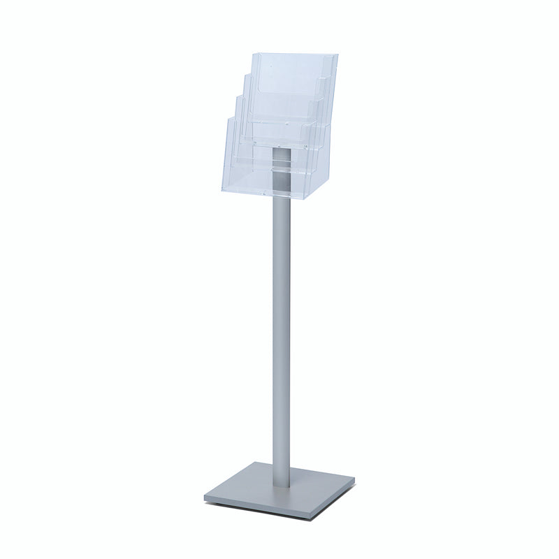 Literature Stand Pedestal with 4 letter size acrylic pockets.