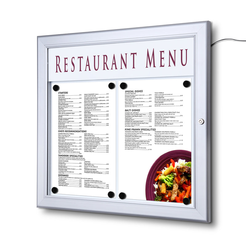 Illuminated Menu Case, fits 2 pages