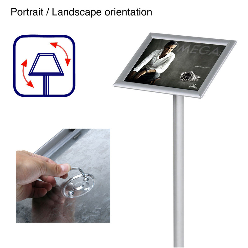 Rotatable Menu Stand Menu Stand for Floor | Snap Open | Classic | Rotating and Tilting ...