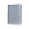 Poster display case with open door
