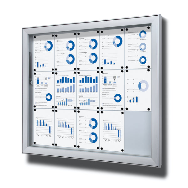 Outdoor Bulletin Board with Swing Door, Locking, Deep, Magnetic backwall