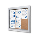 Premium Outdoor Bulletin Board with Swing Door and Cork Board. Fits 6 pages. Size 32x30