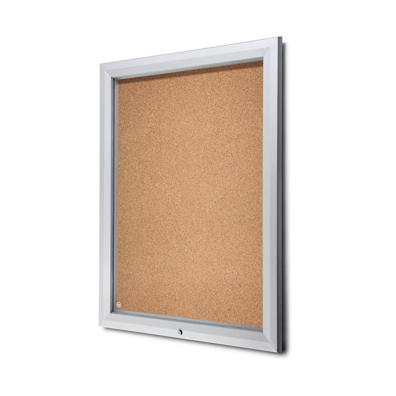 Premium Outdoor Bulletin Board with Swing Door and Cork Board. Fits 9 pages. Size 32x42