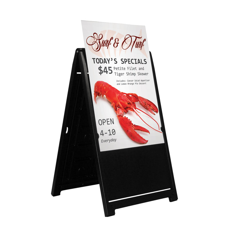 Inserting Poster Board into Plastic Sandwich board,