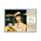 Silver poster frame in landscape orientation with graphics