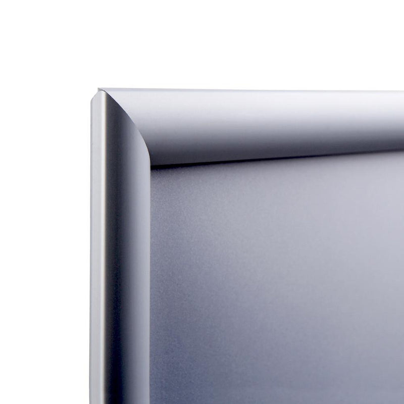 Corner-view of Snap-Open Sign Frame PF-M25-11-17