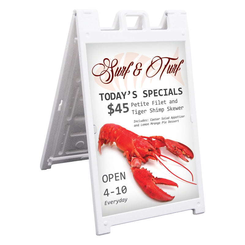 24" x 36" Sidewalk Sign for Poster Boards, Deluxe, Durable Plastic A-Frame Sign