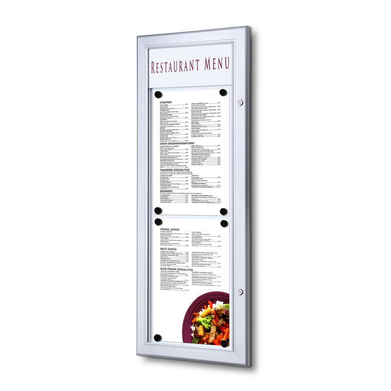 Menu case, vertical, fits 2 pages